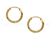 עגילי חישוק זהב צהוב 14K